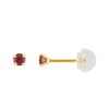 Boucles d'oreilles femme - rubis - Or 9 Carats - Diamètre : 3mm - vue V1
