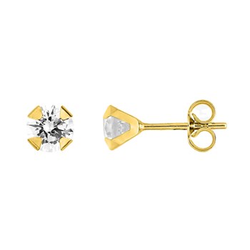 Boucles d'oreilles femme - Oxyde de zirconium - Or 9 Carats