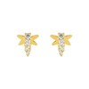 Boucles d'oreilles femme - Oxyde de zirconium - Or 9 Carats - Libellule - vue V1