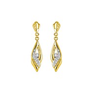 Boucles d'oreilles Femme - Or 9 Carats - Diamant 0,008 Carats