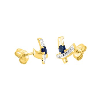 Boucles d'oreilles femme - saphir - Or 9 Carats