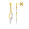 Boucles d'oreilles pendantes femme bicolores - Or 9 Carats - vue V1