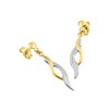 Boucles d'oreilles pendantes femme bicolores - Or 9 Carats - vue V2