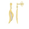 Boucles d'oreilles bicolores femme - Or 9 Carats - vue V1