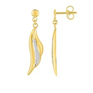 Boucles d'oreilles bicolores femme - Or 9 Carats