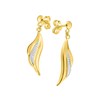 Boucles d'oreilles bicolores femme - Or 9 Carats - vue V2