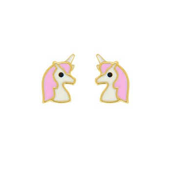 Boucles d'oreilles enfant - Or 9 Carats - Licorne