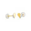Boucles d'oreilles enfant - Or 9 Carats - Coeur Bicolore - vue V2