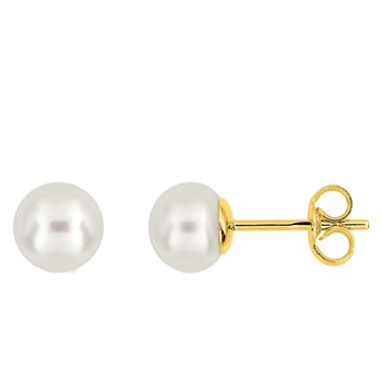 Damesoorbellen - parel - 9 karaat goud