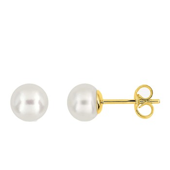 Damesoorbellen - parel - 9 karaat goud