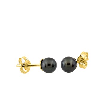 Damesoorbellen - parel - 9 karaat goud