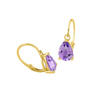 Damesoorbellen - amethist - 9 karaat goud