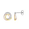 Boucles d'oreilles femme - 3 ors - Oxyde de zirconium - Or 9 Carats - vue V1