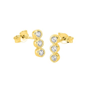 Damesoorbellen - Zirkoniumoxide - 9 karaat goud