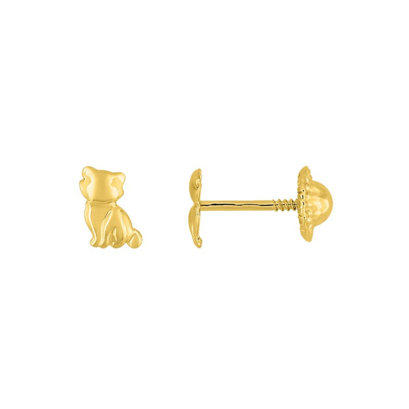 Boucles d'oreilles enfant - Or 9 Carats - Chat