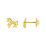 Boucles d'oreilles enfant - Or 9 Carats - Cheval