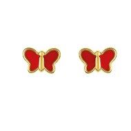 Boucles d'oreilles enfant - Or 9 Carats - Papillon