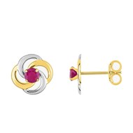 Boucles d'oreilles femme - Rubis - Or 9 Carats