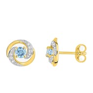 Boucles d'oreilles femme - topaze - Or 9 Carats