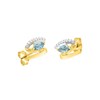 Boucles d'oreilles bicolores femme - topaze - Or 9 Carats - vue V2