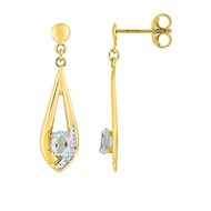 Boucles d'oreilles pendantes femme - topaze - Or 9 Carats