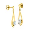 Boucles d'oreilles pendantes femme - topaze - Or 9 Carats - vue V2