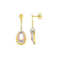 Boucles d'oreilles femme - Oxyde de zirconium - Or 9 Carats