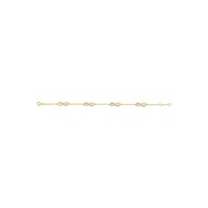 Bracelet Femme - Or 9 Carats - Diamant 0,03 Carats - Longueur : 18 cm