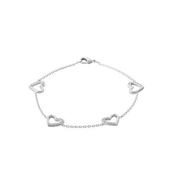 Bracelet Femme - Argent 925 - Oxyde de zirconium - Longueur : 18 cm