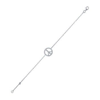 Bracelet Femme - Argent 925 - Oxyde de zirconium - Longueur : 18 cm