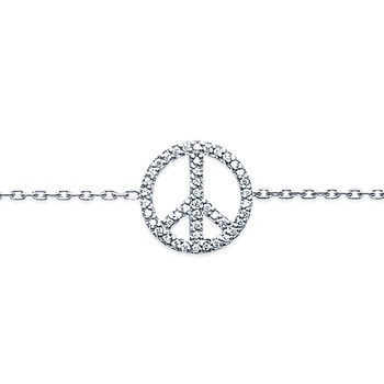 Bracelet Femme - Argent 925 - Oxyde de zirconium - Longueur : 18 cm