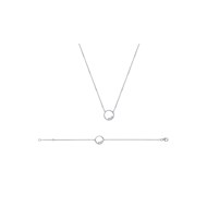 Bracelet Femme - Argent 925 - Oxyde de zirconium - Longueur : 18 cm