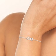 Bracelet Femme - Argent 925 - Oxyde de zirconium - Longueur : 18 cm