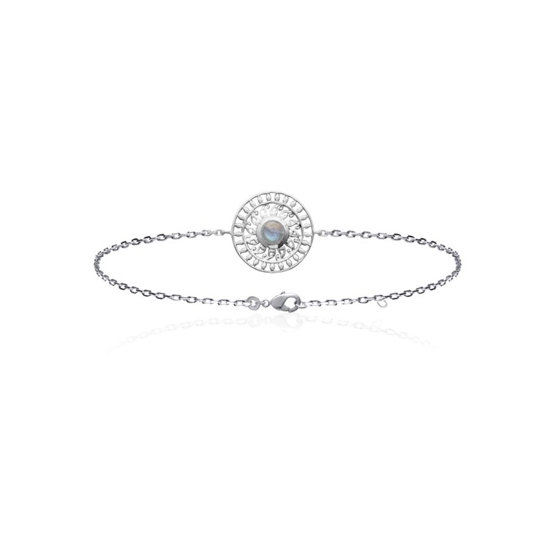 Bracelet Femme - Argent 925 - Labradorite - Longueur : 18 cm