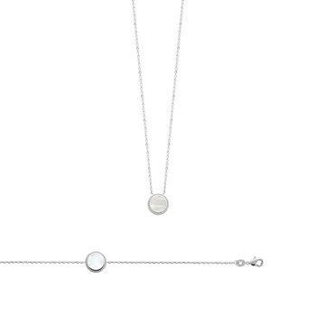 Bracelet Femme - Argent 925 - Nacre - Longueur : 18 cm