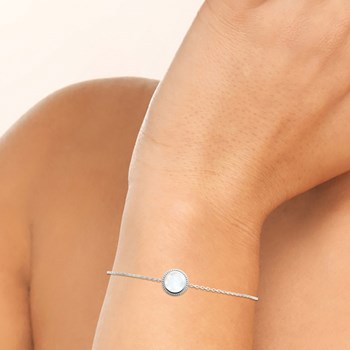 Bracelet Femme - Argent 925 - Nacre - Longueur : 18 cm
