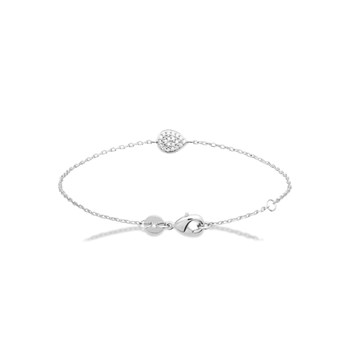 Armband voor dames - Zilver 925 - Zirkoniumoxide - Lengte: 18 cm