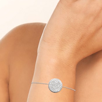 Bracelet Femme - Argent 925 - Oxyde de zirconium - Longueur : 18 cm