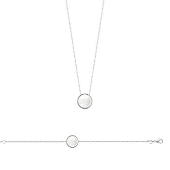 Bracelet Femme - Argent 925 - Nacre - Longueur : 18 cm