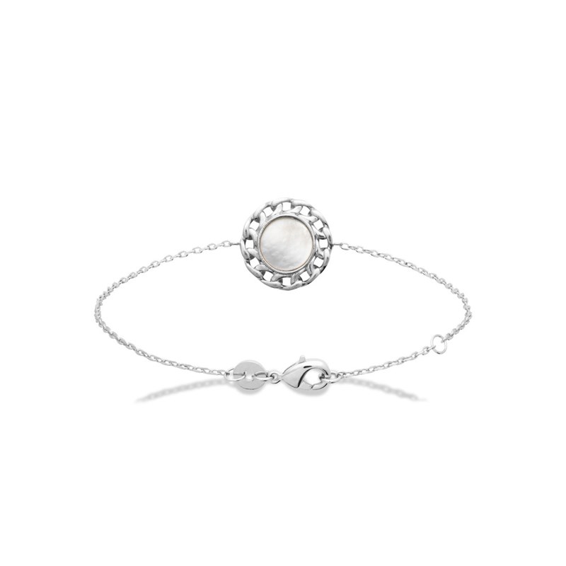 Bracelet Femme - Argent 925 - Nacre - Longueur : 18 cm