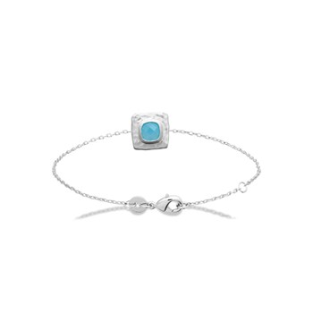 Bracelet Femme - Argent 925 - Agate - Longueur : 18 cm