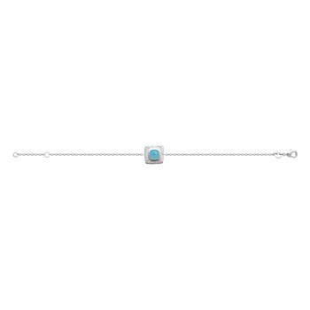Bracelet Femme - Argent 925 - Agate - Longueur : 18 cm