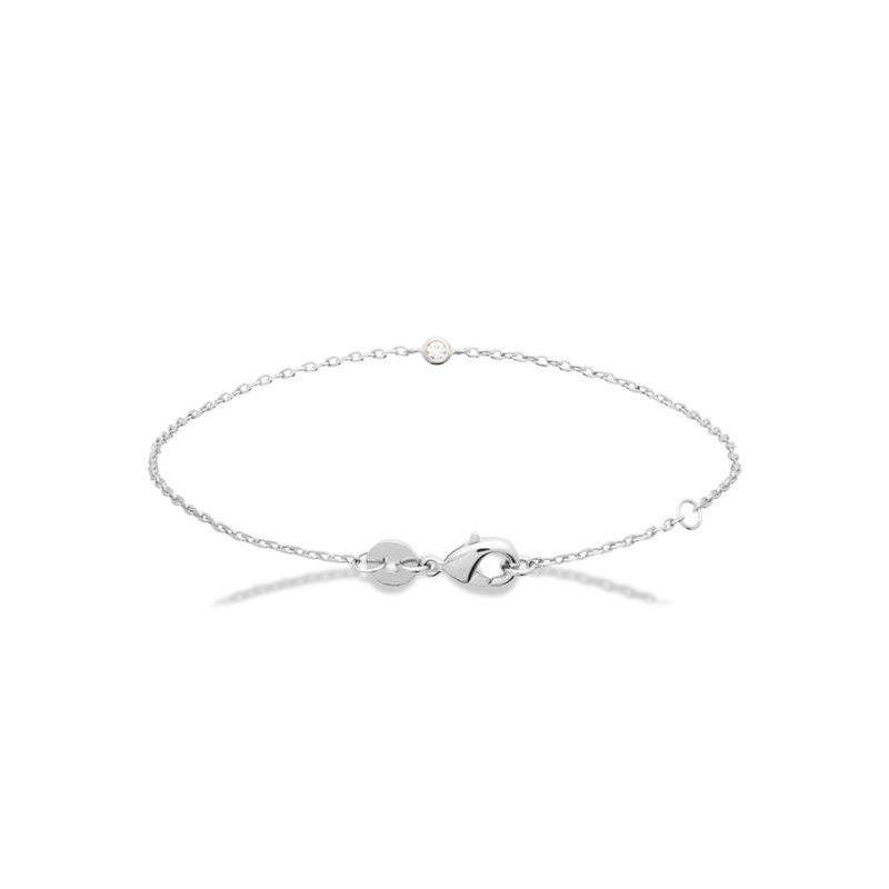 Bracelet Femme - Argent 925 - Oxyde de zirconium - Longueur : 18 cm