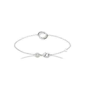 Armband voor dames - Zilver 925 - Zirkoniumoxide - Lengte: 18 cm