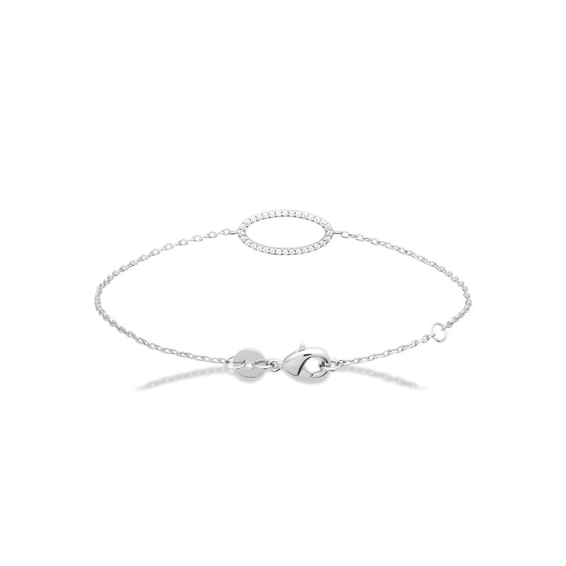 Bracelet Femme - Argent 925 - Oxyde de zirconium - Longueur : 18 cm