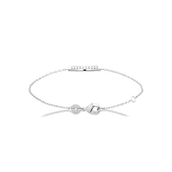 Armband voor dames - Zilver 925 - Zirkoniumoxide - Lengte: 18 cm