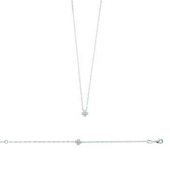 Armband voor dames - Zilver 925 - Zirkoniumoxide - Lengte: 18 cm