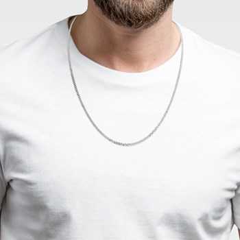Chaine Homme - Argent 925 - Chaîne gourmette - Largeur : 2,4 mm - Longueur : 50 cm
