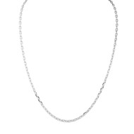 Chaine Mixte - Argent 925 - Chaîne forçat diamantée - Largeur : 3,2 mm - Longueur : 60 cm