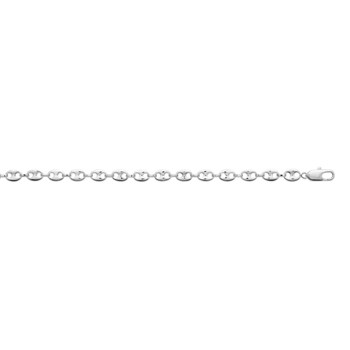 Gemengde armband - 925 zilver - Koffieboon ketting - Breedte: 6 mm - Lengte: 21 cm